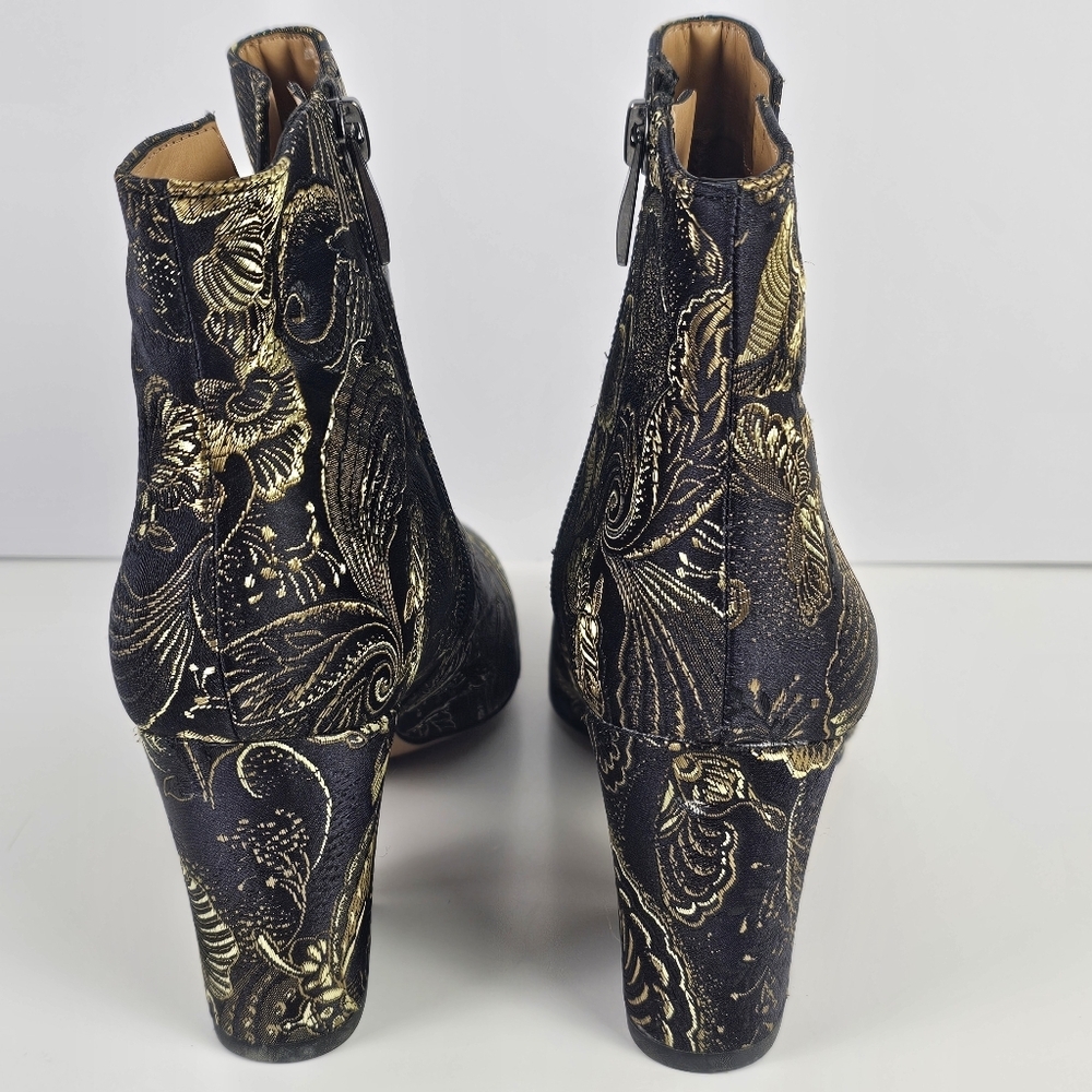 Franco Sarto Metallic / Jacquard Fabric Ankle Bootie — Women’s US 7 M - Tapestry - Picture 4 of 10